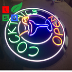 Open Neon Sign Colorful Round Shape Bar LED Channel Letter Signs