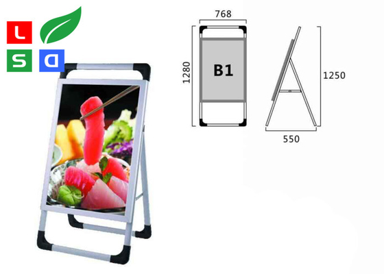 Single Sided DC12V LED Poster Stand 22W Aluminum Structure Free Standing
